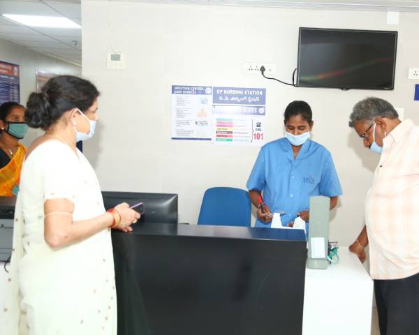 Blood pressure checking - Sarojini Devi Hospital
